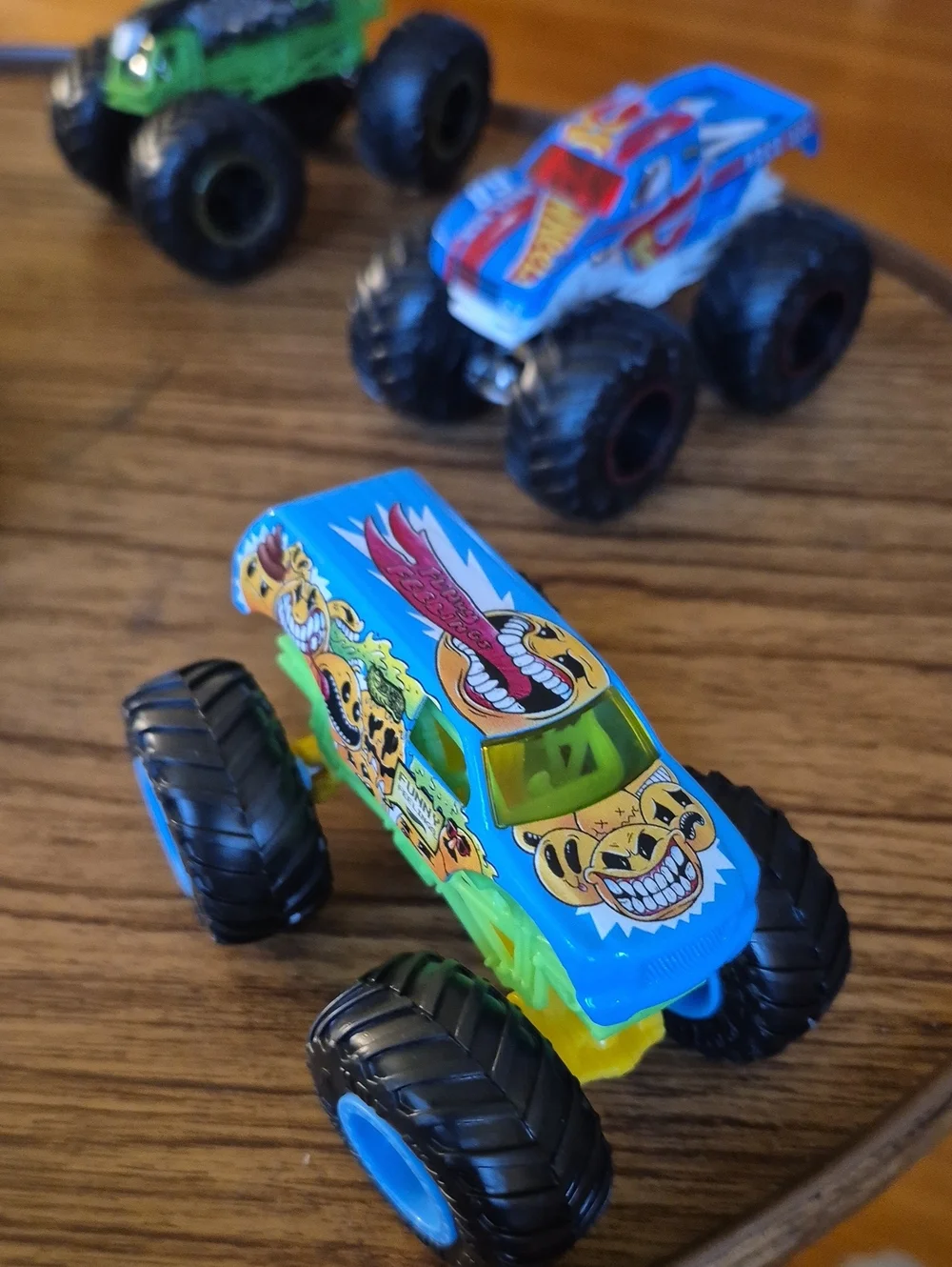 Mattel Monster Truck Collection - Red, Green, Silver Gently Used 1/64 Scale.